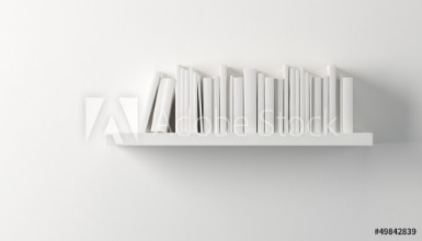 Bild på Shelf with white books